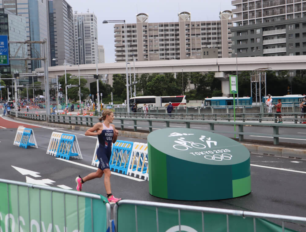 東京オリンピック女子トライアスロン お台場ラン折り返し地点 Tokyo Olympic Women's Triathlon